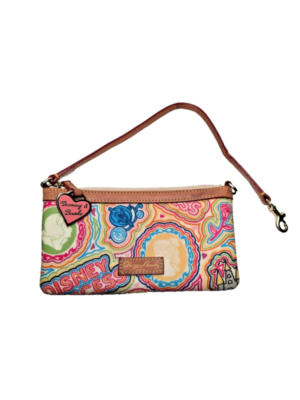 Disney Dooney Bourke Pop Princess Wristlet Canvas Wallet Belle Snow White EUC